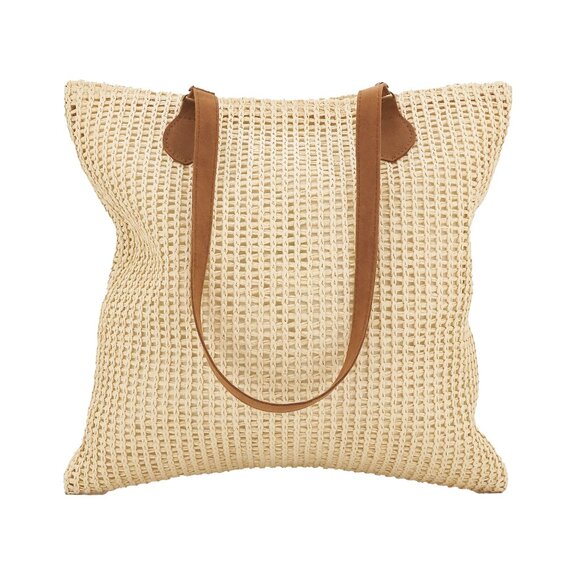 Natural Mesh Small Tote Hand Bag 15" x 15" 100% paper with zip closure - Picture 1 of 1